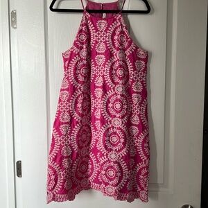 The Impeccable Pig Pink Embroidered Dress - M